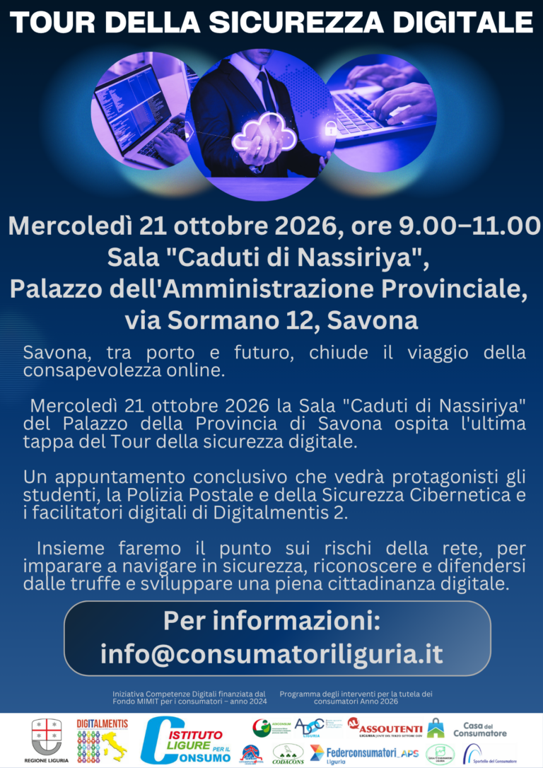 Tour della sicurezza digitale, tappa di Savona